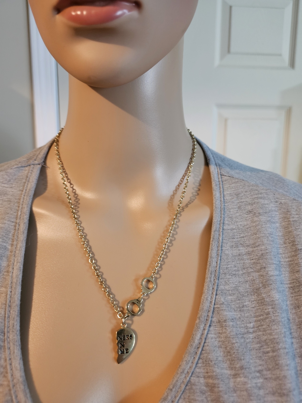 Gold-Tone Broken Heart Pendant Necklace - Women Jewelry
